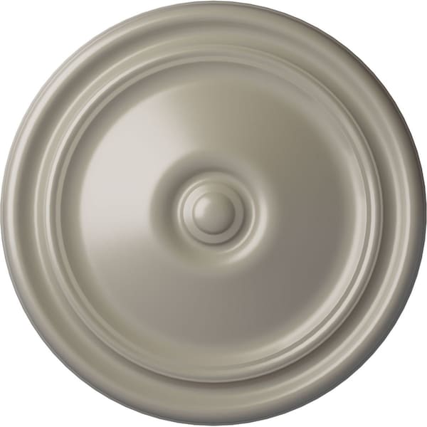 Ekena Millwork Reece Ceiling Medallion (Fits Canopies up to 2 3/8"), Hand-Painted Pearl White, 12"OD x 1 3/4"P CM12REPWS - main